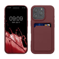 kwmobile Handyhülle kompatibel mit Apple iPhone 16 Pro Hülle - Handy Cover mit Fach für Karten - in Tawny Red Tawny Red  