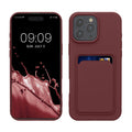 kwmobile Handyhülle kompatibel mit Apple iPhone 16 Pro Max Hülle - Handy Cover mit Fach für Karten - in Tawny Red Tawny Red  