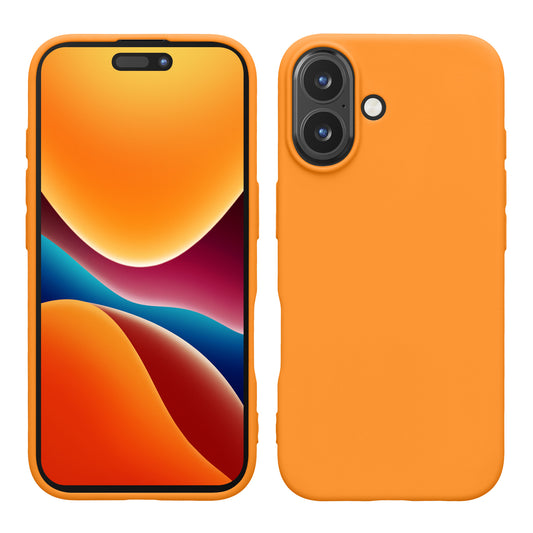 kwmobile Hülle kompatibel mit Apple iPhone 16 Hülle - weiches TPU Silikon Case - Cover geeignet für kabelloses Laden - Fruity Orange Fruity Orange  