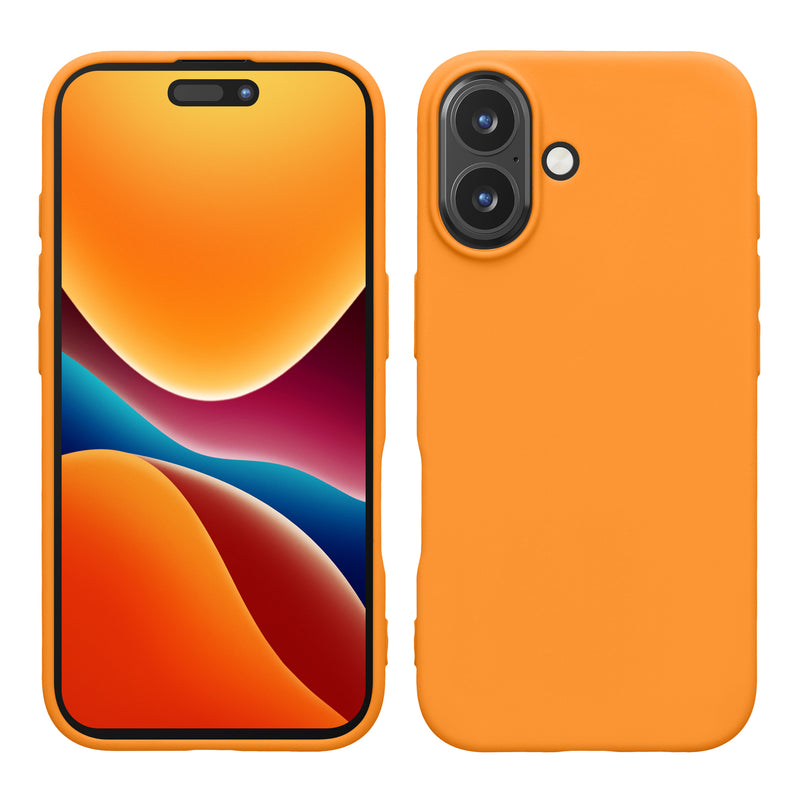 kwmobile Hülle kompatibel mit Apple iPhone 16 Hülle - weiches TPU Silikon Case - Cover geeignet für kabelloses Laden - Fruity Orange Fruity Orange  
