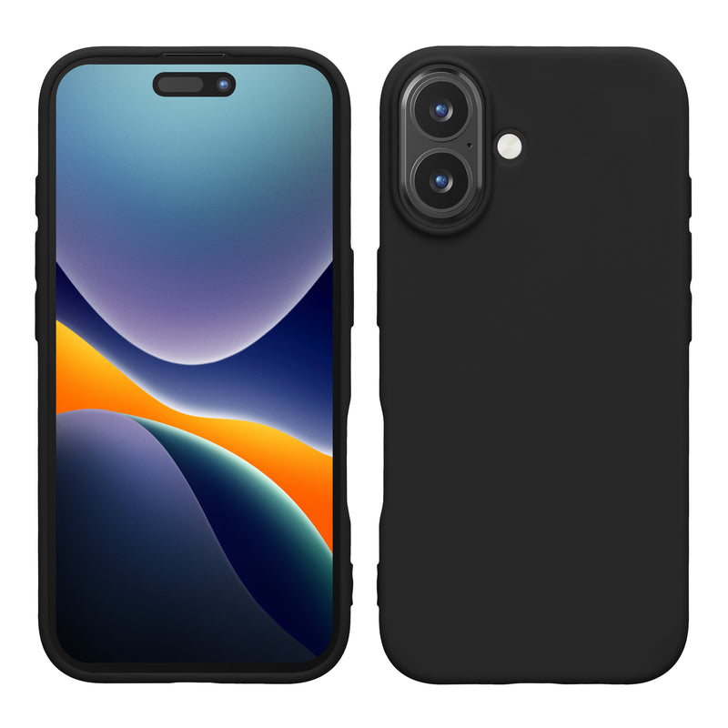 kwmobile Hülle kompatibel mit Apple iPhone 16 Hülle - weiches TPU Silikon Case - Cover geeignet für kabelloses Laden - Schwarz matt Schwarz matt  