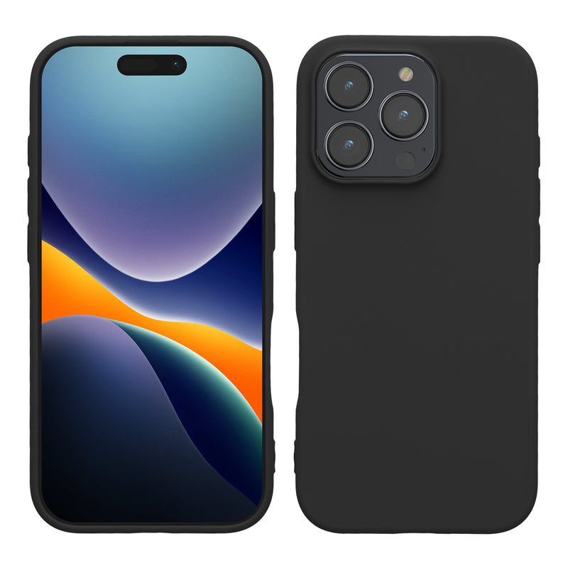 kwmobile Hülle kompatibel mit Apple iPhone 16 Pro Hülle - weiches TPU Silikon Case - Cover geeignet für kabelloses Laden - Schwarz matt Schwarz matt  