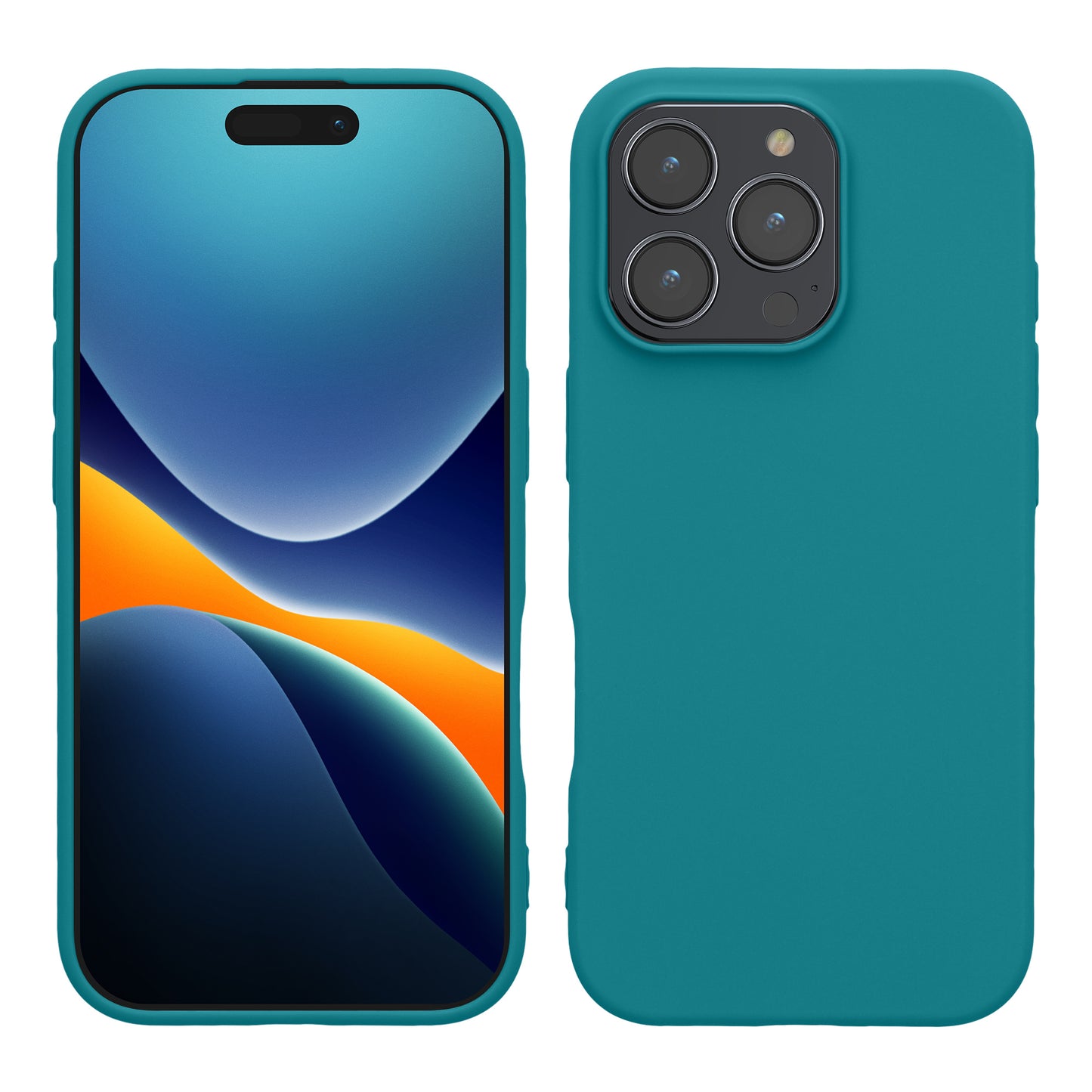 kwmobile Hülle kompatibel mit Apple iPhone 16 Pro Max Hülle - weiches TPU Silikon Case - Cover geeignet für kabelloses Laden - Petrol matt Petrol matt  