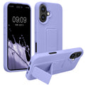 kwmobile Handyhülle kompatibel mit Apple iPhone 16 - Hülle mit Fingerhalter und Standfunktion - Silikon Case Handy Cover in Lavendel Lavendel  