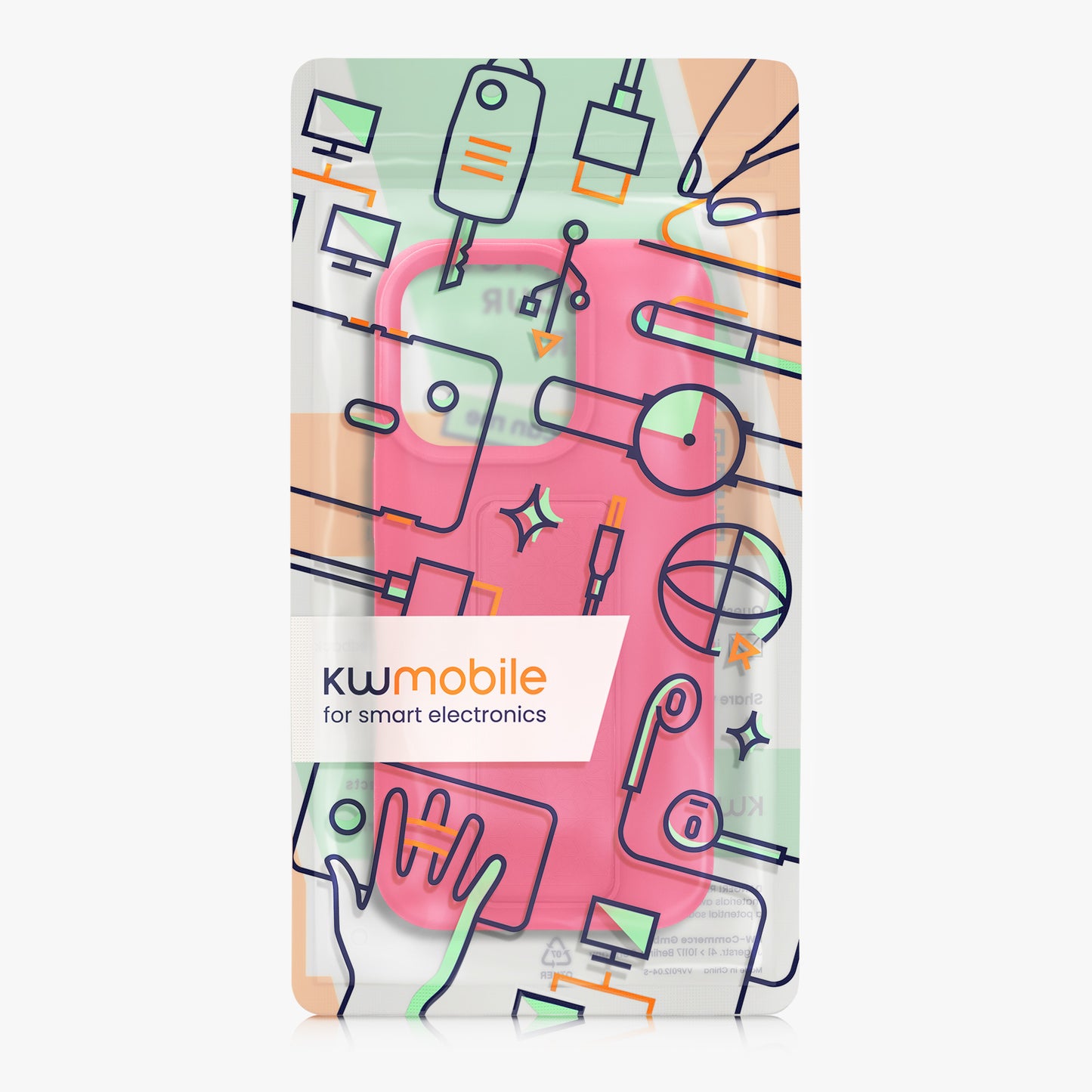 kwmobile Phone Case for Apple iPhone 16 Pro Case with Finger Holder and Stand Protective Cover