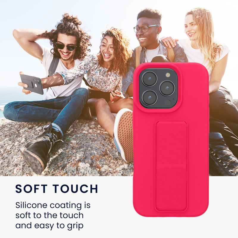 kwmobile Phone Case for Apple iPhone 16 Pro Case with Finger Holder and Stand Protective Cover