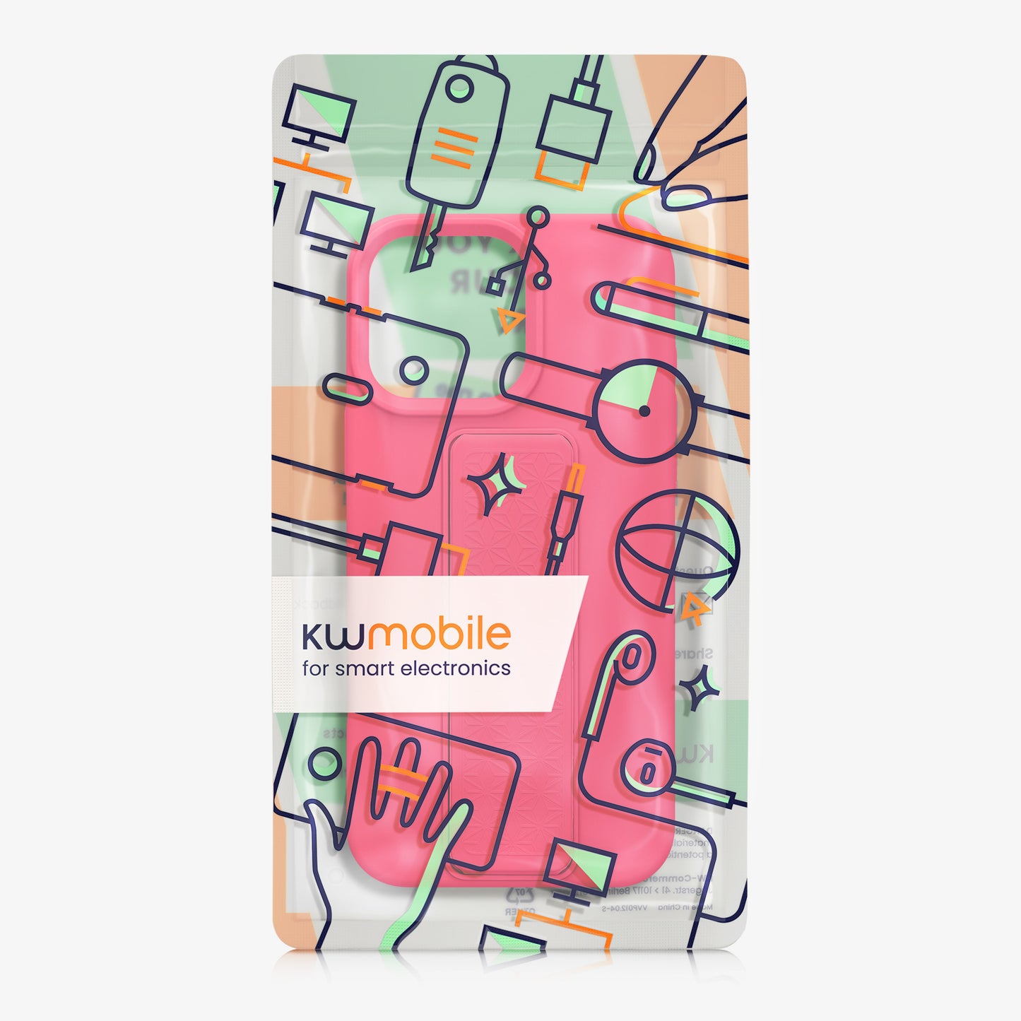 kwmobile Phone Case for Apple iPhone 16 Pro Max Cover with Finger Holder and Stand Protective Case