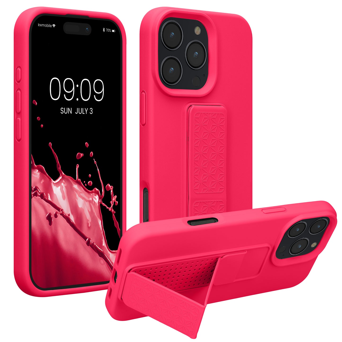 kwmobile Phone Case for Apple iPhone 16 Pro Max Cover with Finger Holder and Stand Protective Case