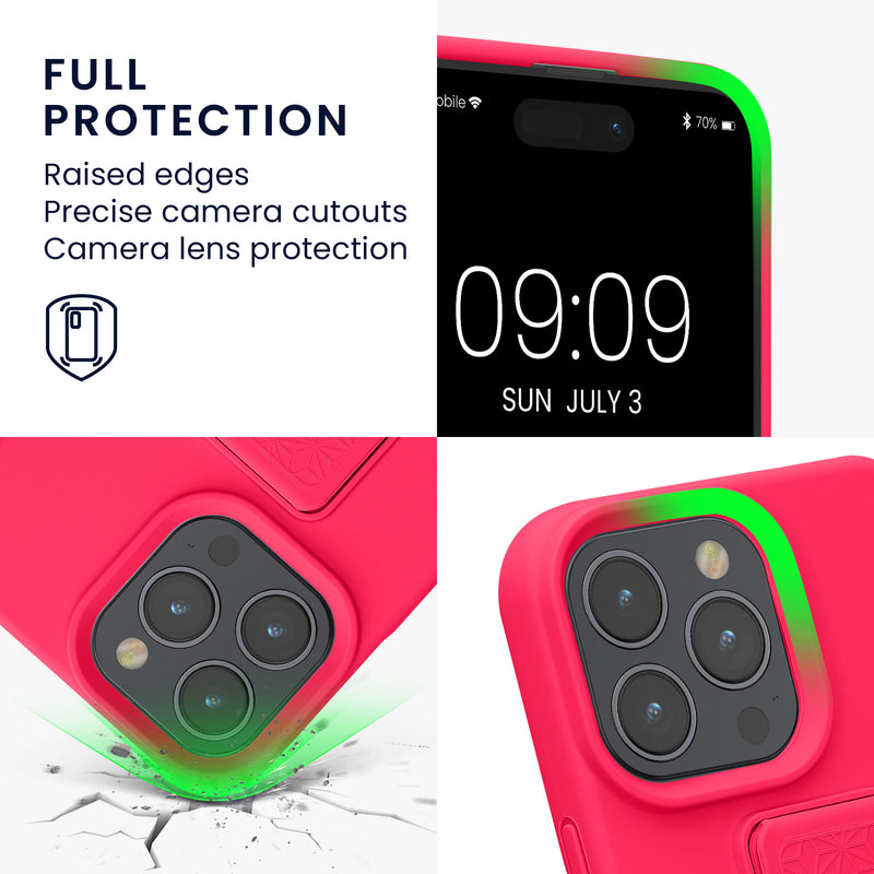 kwmobile Phone Case for Apple iPhone 16 Pro Max Cover with Finger Holder and Stand Protective Case