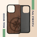 kwmobile Case Compatible with Apple iPhone 16 Pro Max Phone Cover TPU Cell Phone Case Compass Vintage