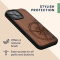 kwmobile Case Compatible with Apple iPhone 16 Pro Max Phone Cover TPU Cell Phone Case Compass Vintage