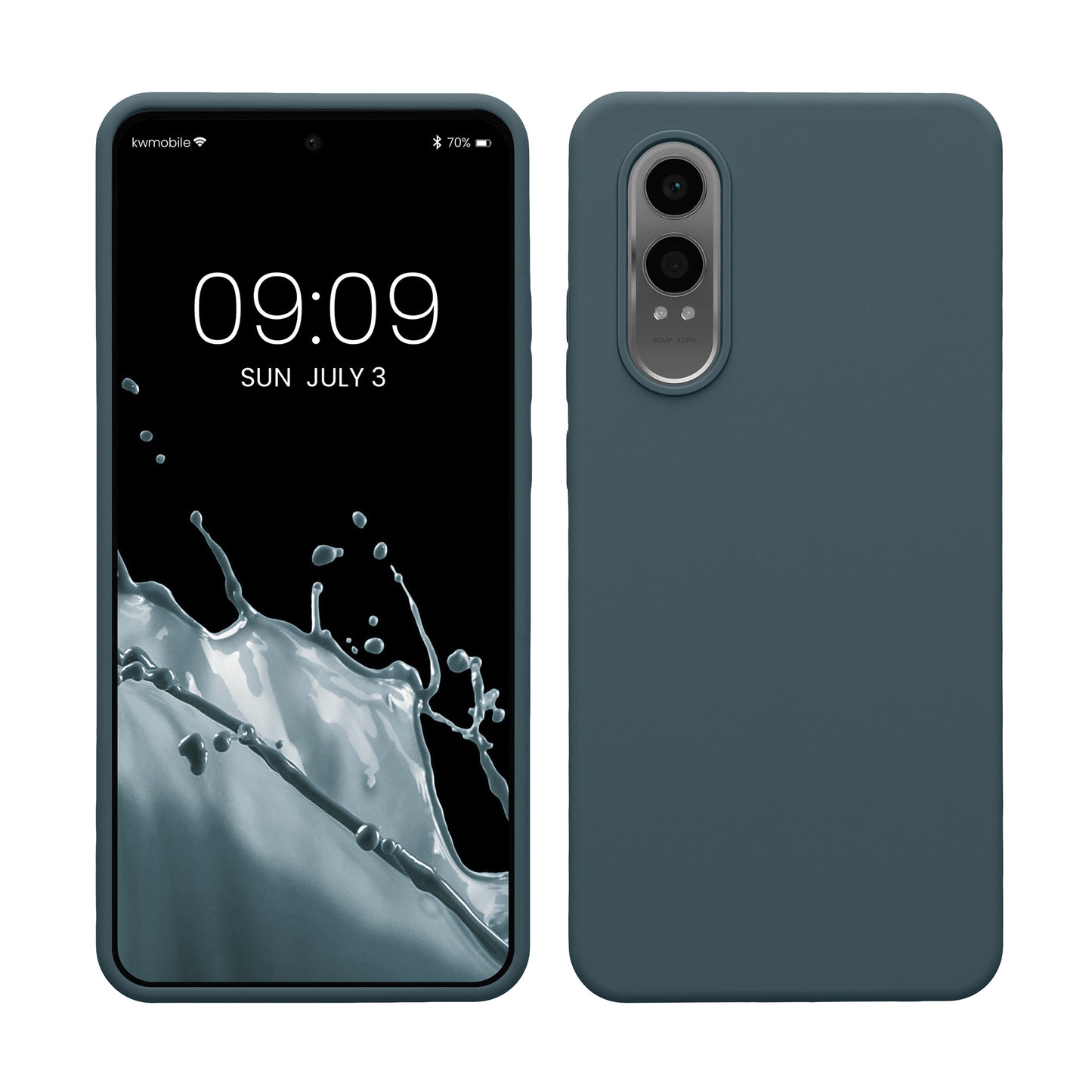 kwmobile Hülle kompatibel mit OnePlus Nord CE 4 Lite 5G Hülle - Silikon Handy Case - Handyhülle weiche Oberfläche - kabelloses Laden - Dunkler Schiefer Dunkler Schiefer  