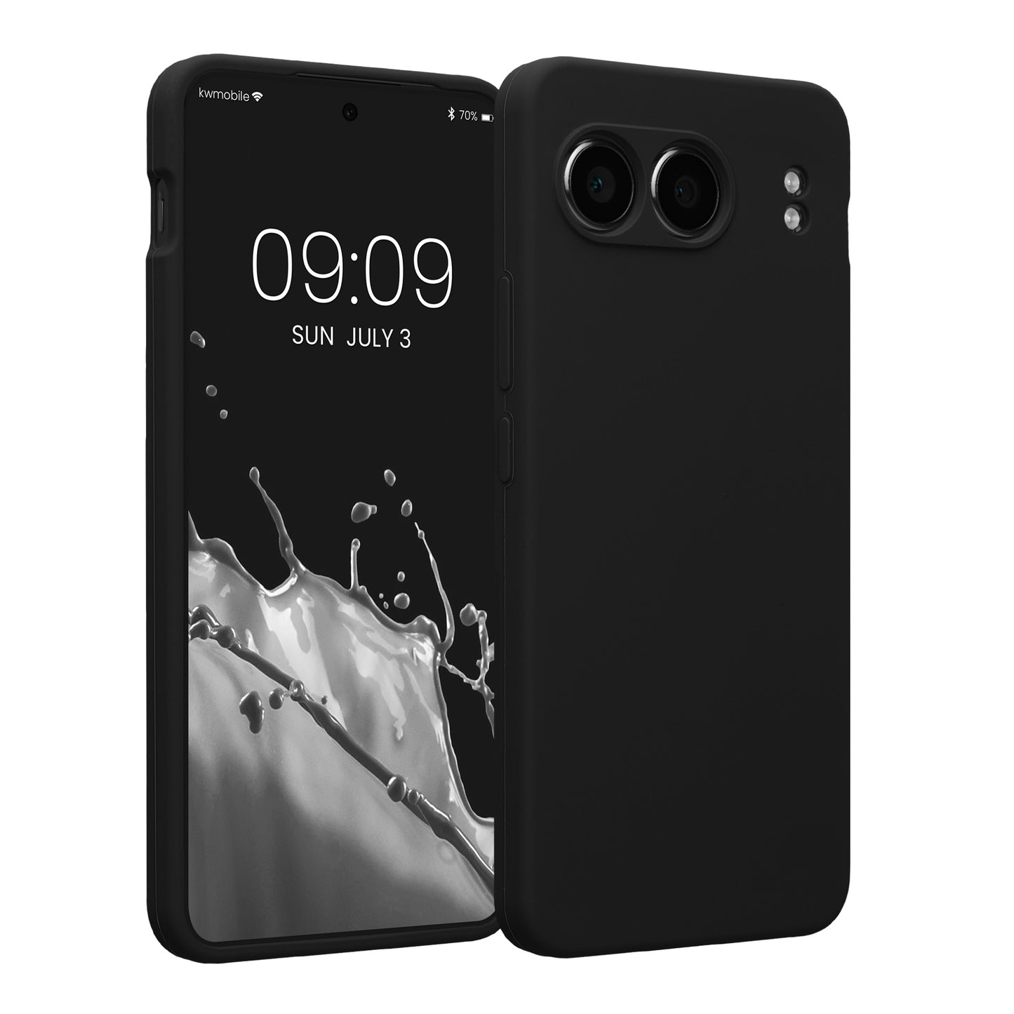 kwmobile Handyhülle kompatibel mit OnePlus Nord 4 5G Hülle - gummierte Handy Case aus Silikon in Schwarz Schwarz  