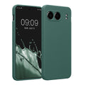 kwmobile Handyhülle kompatibel mit OnePlus Nord 4 5G Hülle - gummierte Handy Case aus Silikon in Tannengrün Tannengrün  