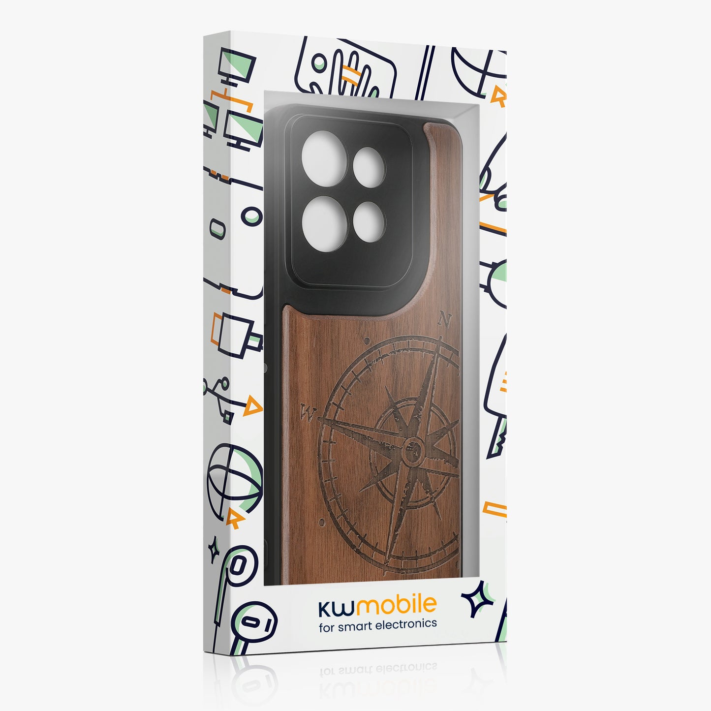 kwmobile Case Compatible with Motorola Edge 60 Neo / Edge 50 Neo / ThinkPhone 25 Case - Phone Cover - TPU Phone Case Compass Vintage