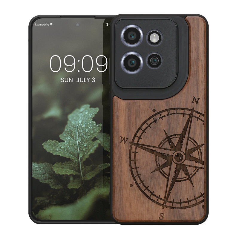 kwmobile Case Compatible with Motorola Edge 60 Neo / Edge 50 Neo / ThinkPhone 25 Case - Phone Cover - TPU Phone Case Compass Vintage