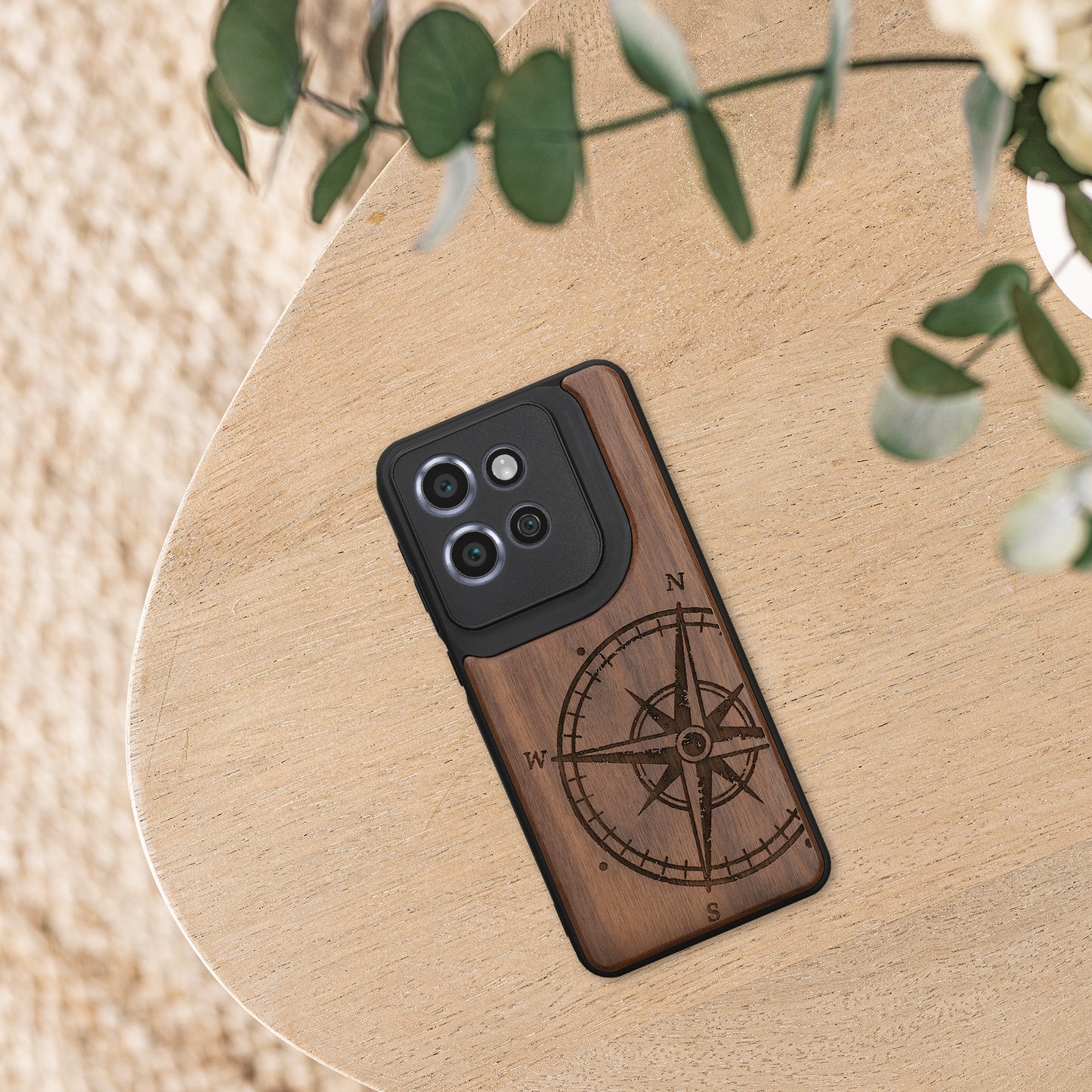 kwmobile Case Compatible with Motorola Edge 60 Neo / Edge 50 Neo / ThinkPhone 25 Case - Phone Cover - TPU Phone Case Compass Vintage