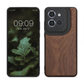 kwmobile Hülle kompatibel mit Motorola Edge 60 Neo / Edge 50 Neo / ThinkPhone 25 Hülle - Holz Case - stoßfestes Handy Cover - TPU Handyhülle in Dunkelbraun Holz Dunkelbraun  