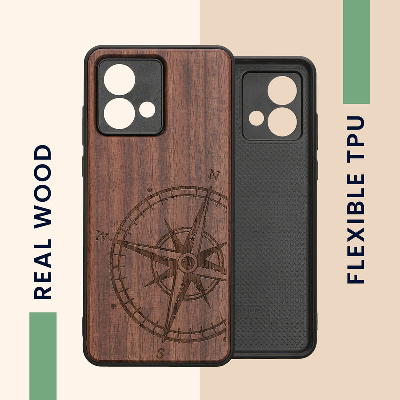 kwmobile Case Compatible with Motorola Moto G84 5G - Case - Phone Cover - TPU Compass Vintage