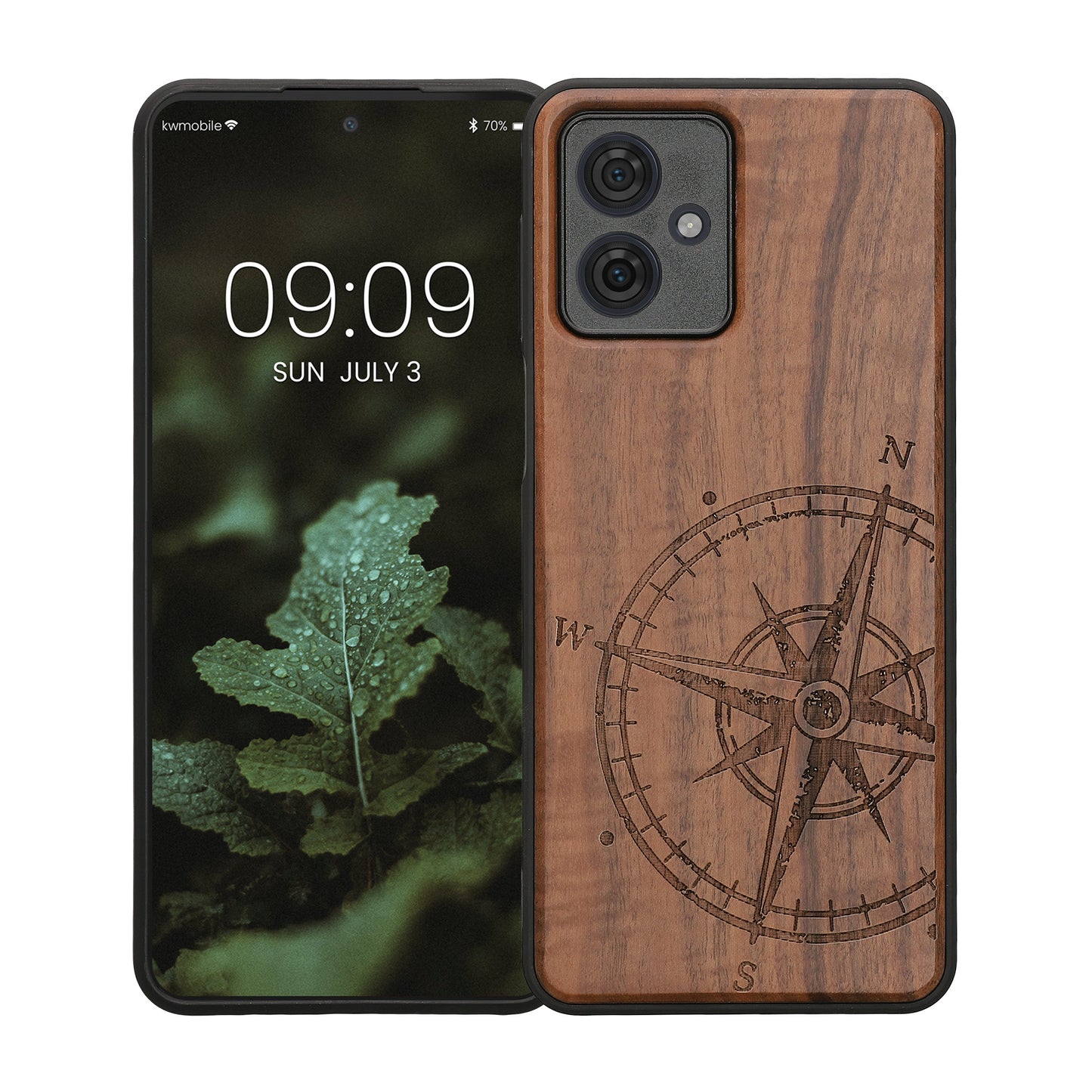 kwmobile Case Compatible with Motorola Moto G54 5G Phone Cover TPU Phone Case Compass Vintage