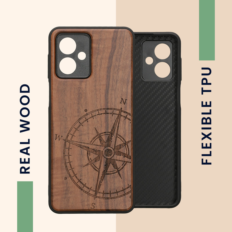 kwmobile Case Compatible with Motorola Moto G54 5G Phone Cover TPU Phone Case Compass Vintage