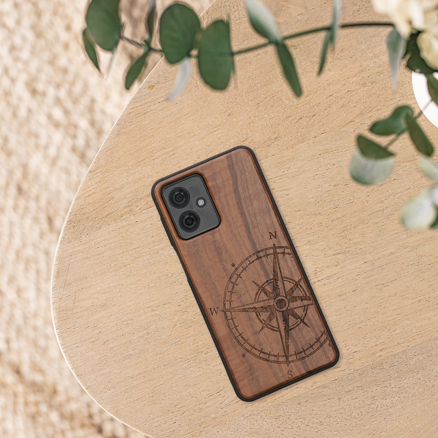 kwmobile Case Compatible with Motorola Moto G54 5G Phone Cover TPU Phone Case Compass Vintage