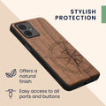 kwmobile Case Compatible with Motorola Moto G54 5G Phone Cover TPU Phone Case Compass Vintage