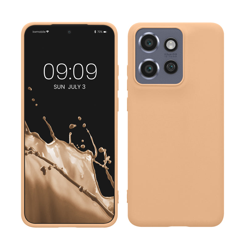 kwmobile Hülle kompatibel mit Motorola Edge 60 Neo / Edge 50 Neo / ThinkPhone 25 Hülle - weiches TPU Silikon Case - Cover geeignet für kabelloses Laden - Macchiato Macchiato  