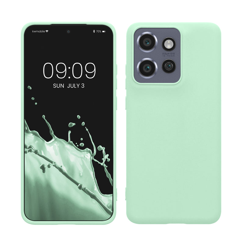 kwmobile Hülle kompatibel mit Motorola Edge 60 Neo / Edge 50 Neo / ThinkPhone 25 Hülle - weiches TPU Silikon Case - Cover geeignet für kabelloses Laden - Mintgrün matt Mintgrün matt  