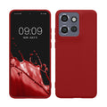 kwmobile Hülle kompatibel mit Motorola Edge 60 Neo / Edge 50 Neo / ThinkPhone 25 Hülle - weiches TPU Silikon Case - Cover geeignet für kabelloses Laden - Rhabarber Rot Rhabarber Rot  