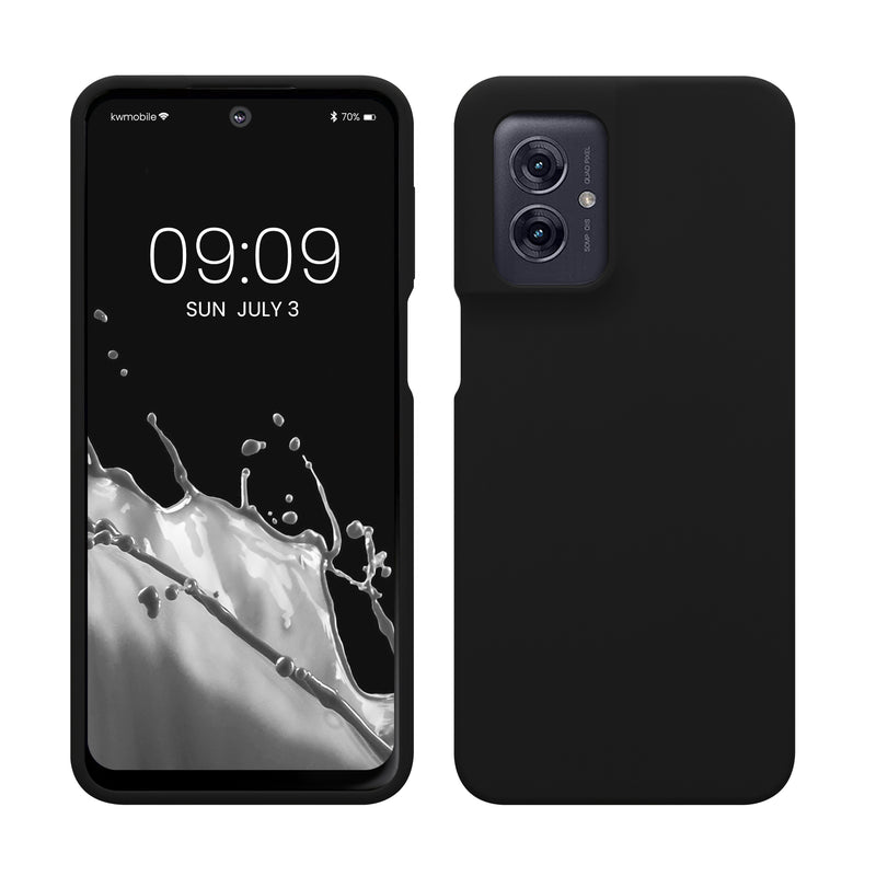 kwmobile Hülle kompatibel mit Motorola Moto G55 5G Hülle - Silikon Handy Case - Handyhülle weiche Oberfläche - kabelloses Laden - Schwarz Schwarz  