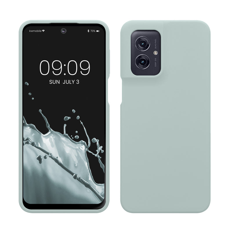 kwmobile Hülle kompatibel mit Motorola Moto G55 5G Hülle - Silikon Handy Case - Handyhülle weiche Oberfläche - kabelloses Laden - Cool Mint Cool Mint  