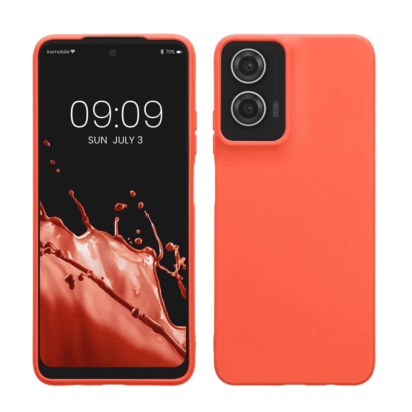 kwmobile Hülle kompatibel mit Motorola Moto G35 5G Hülle - weiches TPU Silikon Case - Cover geeignet für kabelloses Laden - Leuchtende Koralle Leuchtende Koralle  