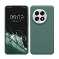 kwmobile Hülle kompatibel mit OnePlus 13 Hülle - Silikon Handy Case - Handyhülle weiche Oberfläche - kabelloses Laden - Tannengrün Tannengrün  