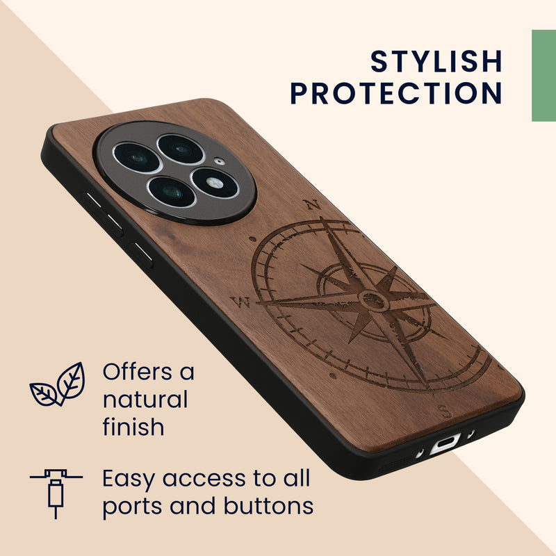 kwmobile Case Compatible with OnePlus 13 Phone Cover TPU Cell Phone Case Compass Vintage
