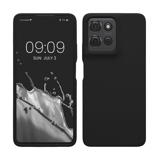 kwmobile Hülle kompatibel mit Motorola Moto G75 5G Hülle - Silikon Handy Case - Handyhülle weiche Oberfläche - kabelloses Laden - Schwarz Schwarz  