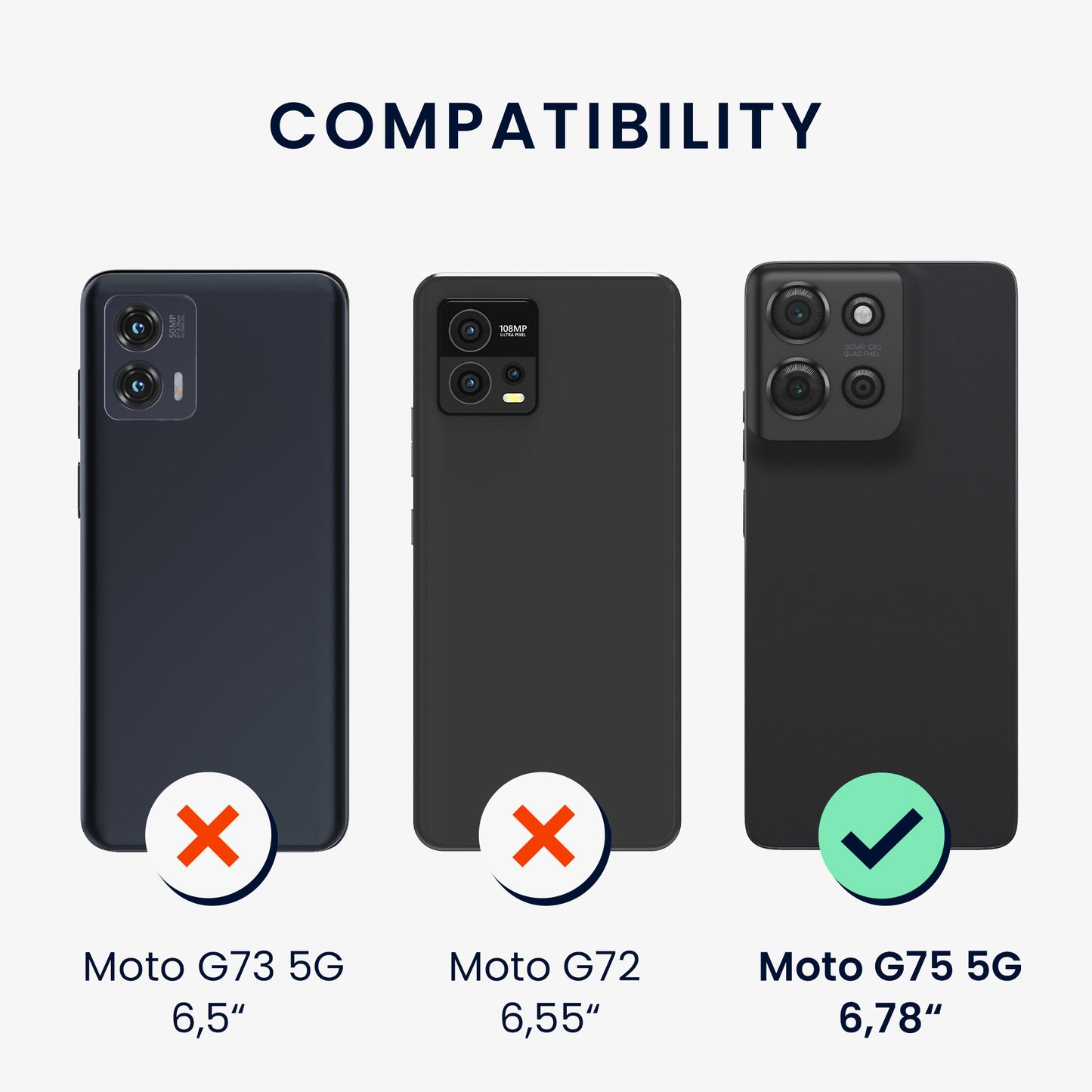 kwmobile Phone Case for Motorola Moto G75 5G Cover - Silicone Case - Wireless Charging - Protective Cover