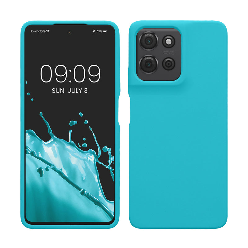 kwmobile Hülle kompatibel mit Motorola Moto G75 5G Hülle - Silikon Handy Case - Handyhülle weiche Oberfläche - kabelloses Laden - Cool Glacier Cool Glacier  