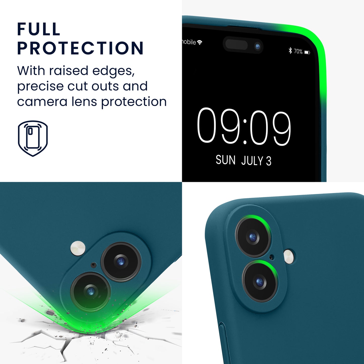 kwmobile Case for Apple iPhone 16 Plus Cover Silicone Case Protective Cover