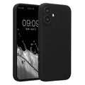 kwmobile Handyhülle kompatibel mit Apple iPhone 16 Plus Hülle - gummierte Handy Case aus Silikon in Schwarz Schwarz  