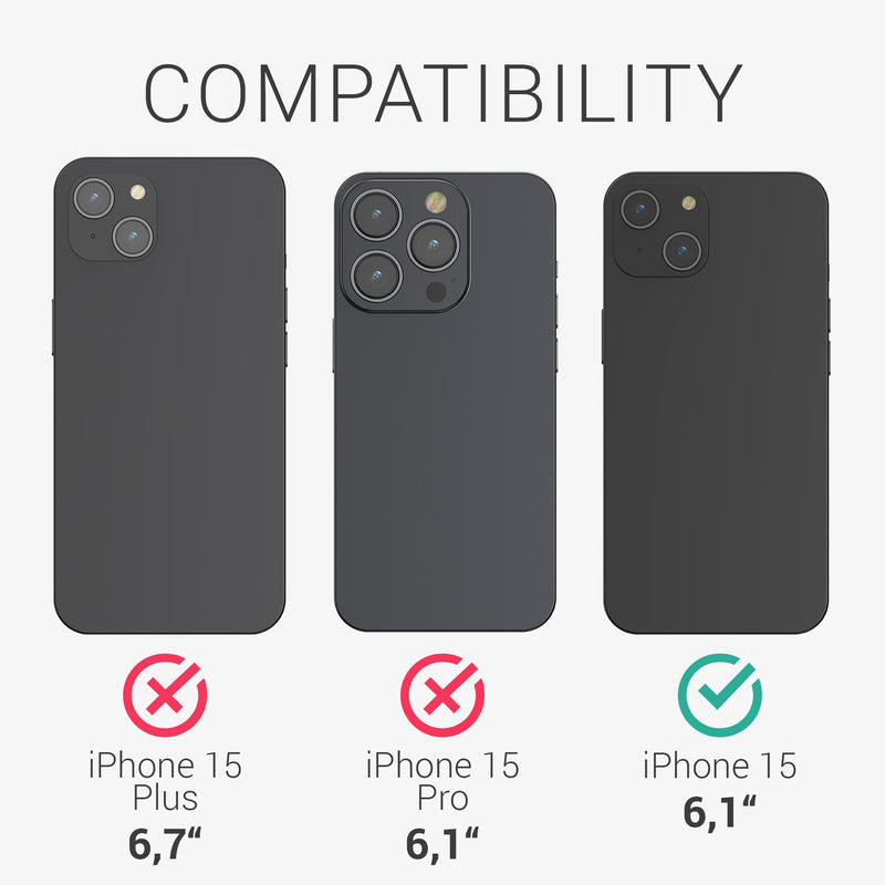 kwmobile Film compatible with Apple iPhone 15 Screen Protector Protective Film Screen Protection Display Film anti-glare