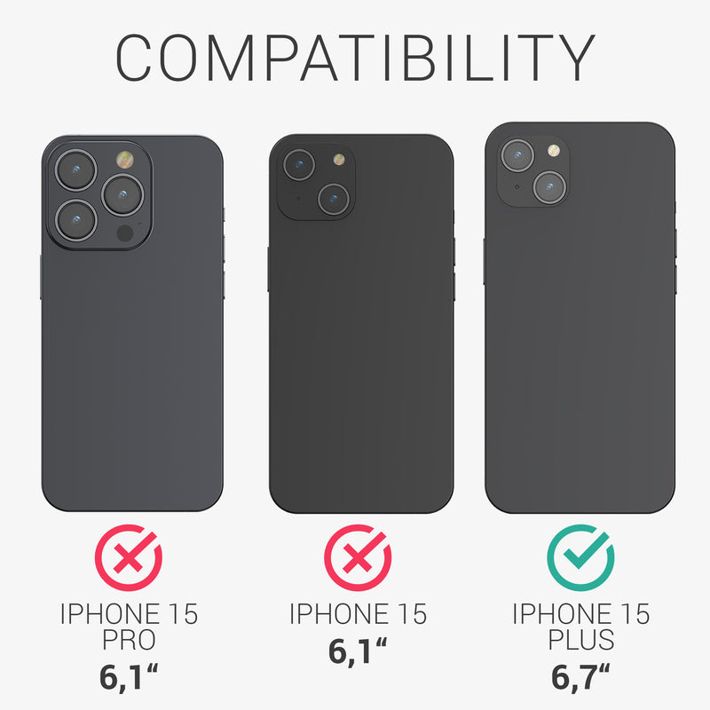 kwmobile Film Compatible with Apple iPhone 15 Plus Screen Protector Anti-Glare