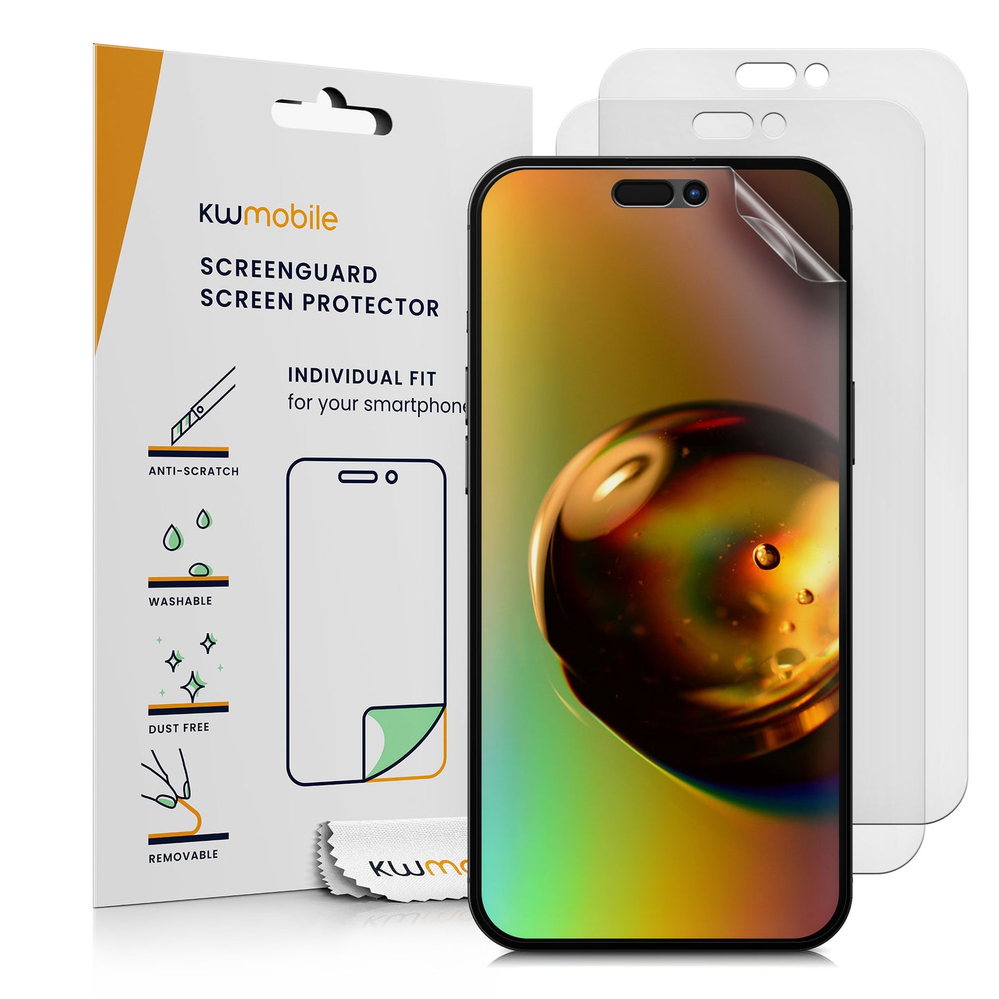 kwmobile 3x Folie matt kompatibel mit Apple iPhone 16 Plus - Displayschutzfolie Schutzfolie - Displayschutz Displayfolie entspiegelt Matt Transparent  