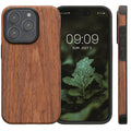 kwmobile Case Compatible with Apple iPhone 15 Pro Back Cover Wood Grain