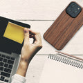 kwmobile Case Compatible with Apple iPhone 16 Pro Max Back Cover Wood Grain