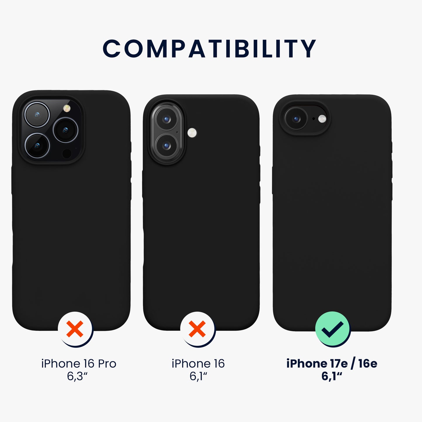 kwmobile Case for Apple iPhone 17e / iPhone 16e - Silicone Cover - Wireless Charging - Protective Case