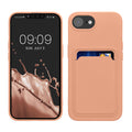kwmobile Handyhülle kompatibel mit Apple iPhone 17e / iPhone 16e Hülle - Handy Cover mit Fach für Karten - in Grapefruit Pink Grapefruit Pink  