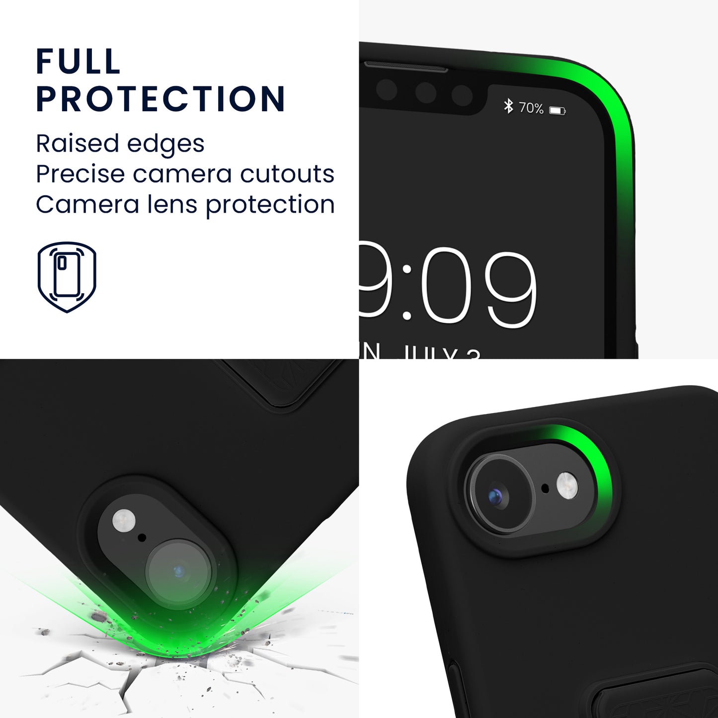 kwmobile Cell Phone Case for Apple iPhone 17e / iPhone 16e Case with Finger Holder and Stand Protective Cover