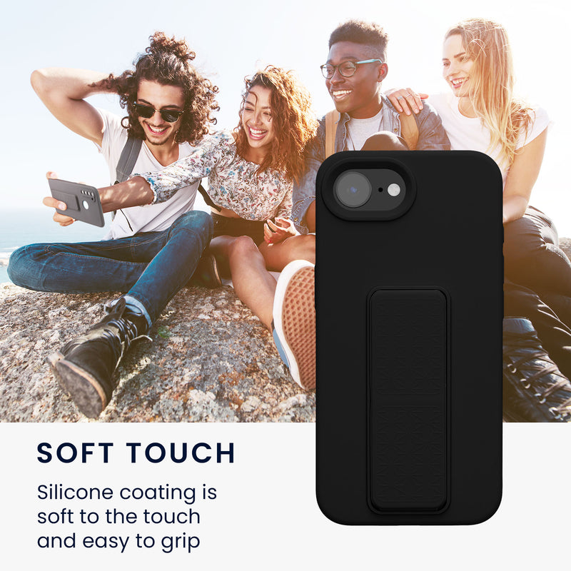 kwmobile Cell Phone Case for Apple iPhone 17e / iPhone 16e Case with Finger Holder and Stand Protective Cover
