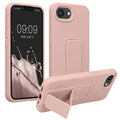 kwmobile Handyhülle kompatibel mit Apple iPhone 17e / iPhone 16e - Hülle mit Fingerhalter und Standfunktion - Silikon Case Handy Cover in Altrosa Altrosa  
